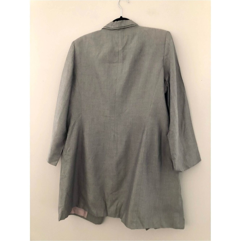 Kasper Petite Gray Longline Career Blazer Jacket Women's Size 16P Office Chic - Picture 5 of 11